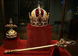 Itävallan keisarillinen kruunupallo ja valtikka (Imperial Treasury) .jpg