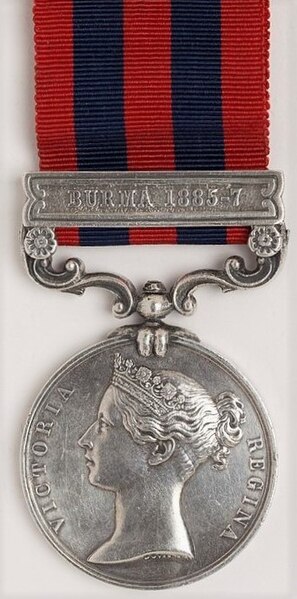 File:India General Service Medal, clasp Burma 1885-7. Obverse.jpg