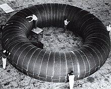 Toroid inflatable station concept during testing (NASA 1961) Inflatable Station Concept - GPN-2003-00106.jpg