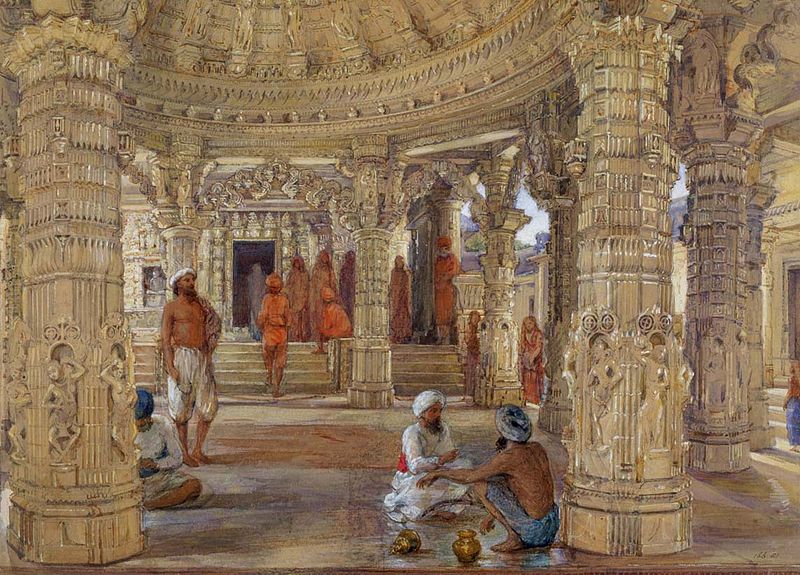 File:Interior of the Neminath Temple, Dilwara, Mount Abu by William Carpenter.jpg