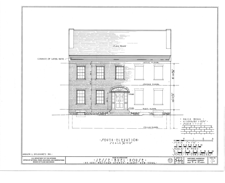 File:Jesse Buel House, 637 Western Avenue, Albany, Albany County, NY HABS NY,1-ALB,4- (sheet 5 of 12).png