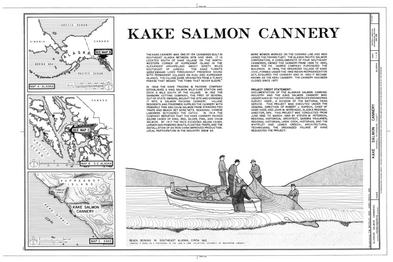 File:Kake Salmon Cannery, Title Page - Kake Salmon Cannery, 540 Keku Road, Kake, Wrangell-Petersburg Census Area, AK HAER AK,22-KAKE,2- (sheet 1 of 9).png