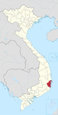 मानचित्र जिसमें खैन्ह होआ प्रान्त Khánh Hòa हाइलाइटेड है