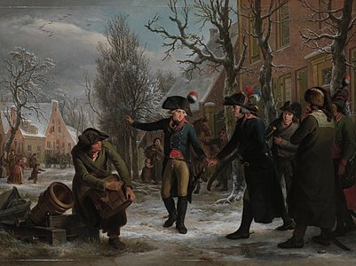 Krayenhoff prend congé de Daendels avec Egbert van Drielst, 1795 Rijksmuseum