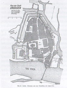 Planul orașui Krosno din 1721