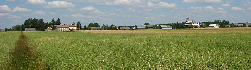 Panoramisch zicht op het dorp