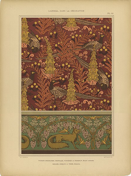 File:L'animal dans la décoration- Pl. 53 (M.P. Verneuil and Eugène Grasset - Animal forms in decoration - portfolio of 60 plates 1897 (MCAD Library).jpg