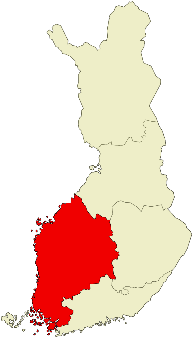 Karta som visar läget för Västra Finlands län
