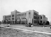 Los Angeles College, c. 1926. St. John Vianney Chapel is far right. LAJS1926.jpg