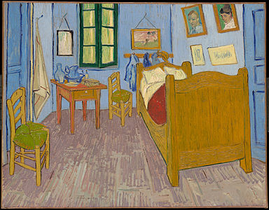 The artist's bedroom in Arles, by Vincent van Gogh.