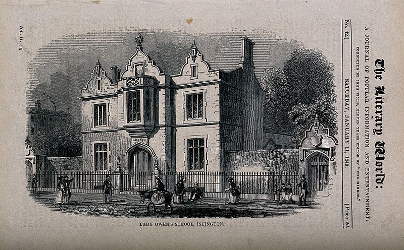 File:Lady Owen's School, Islington. Wood engraving, 1840. Wellcome V0013552.jpg