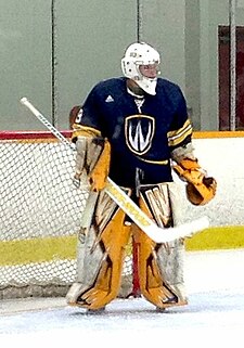 2013-14 home opener vs. Carleton Ravens Lancers goalie 2013.JPG