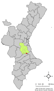 Localização do município de Rafelguaraf na Comunidade Valenciana