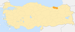 Trabzon no mapa