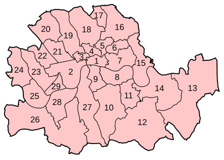 Londra İlçesinin ilçeleri