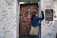 Apple Records graffiti wall, Abbey Road, London, UK