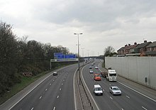 M621 motorway across the area of the former Woodhouse Hill cricket ground M621 - viewed from Middleton Road - geograph.org.uk - 1231731.jpg