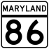 Marqueur de la route 86 du Maryland