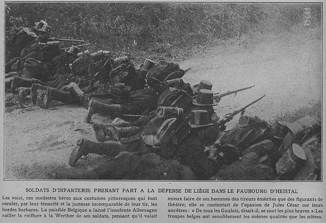 Belgian carabiniers defending Liège in August 1914