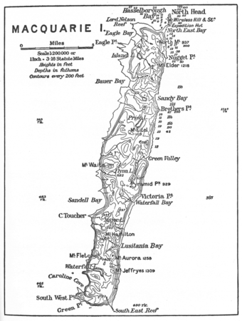 The expedition produced the first map of Macquarie Island.