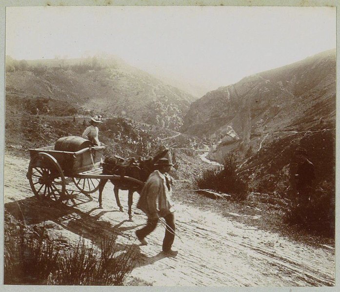 File:Man en een vrouw met paard en wagen op een landweg, vermoedelijk in de Auvergne, RP-F-F01163-NI.jpg