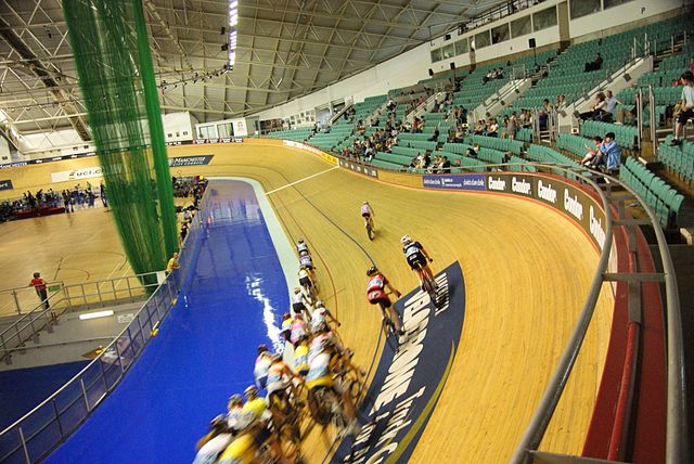 Manchester Velodrome, pictured in 2010, where Wiggins won two silver medals at the 2002 Commonwealth Games.