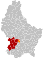 Lage von Kopstal im Großherzogtum Luxemburg