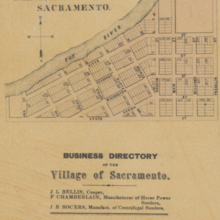 Map and Business Directory of Sacramento, Wisconsin (1860) Map and Business Directory of Sacramento, Wisconsin (1860).png