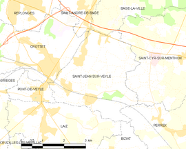 Mapa obce Saint-Jean-sur-Veyle