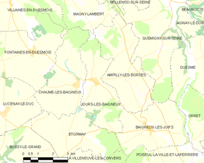 Poziția localității Jours-lès-Baigneux