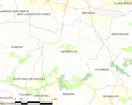 Mapa obce Monbazillac