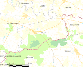 Mapa obce Teillay