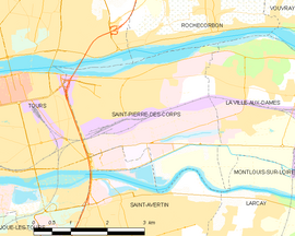 Mapa obce Saint-Pierre-des-Corps