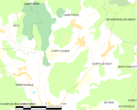 Mapa obce Coiffy-le-Bas