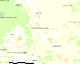 Mapa obce Autrécourt-sur-Aire