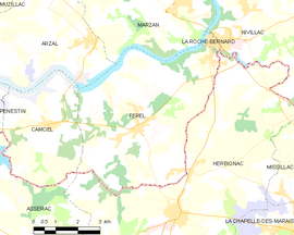 Mapa obce Férel
