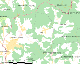 Mapa obce Thel