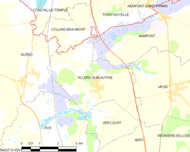 Mapa obce Villers-sur-Authie