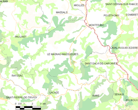 Mapa obce Le Masnau-Massuguiès