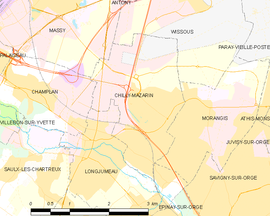 Mapa obce Chilly-Mazarin