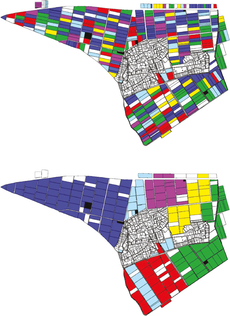 Map land consolidation process Shingai community, Hikone City, Shiga Prefecture, Japan.png