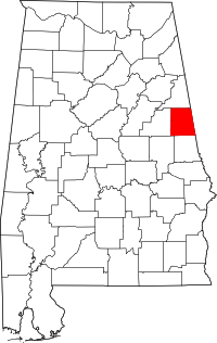 Округ Рендолф на мапі штату Алабама highlighting