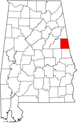 Karte von Randolph County innerhalb von Alabama