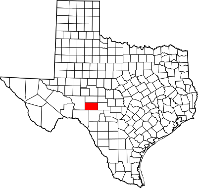 Locatie van Sutton County in Texas