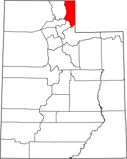 Rich County na mapě státu Utah