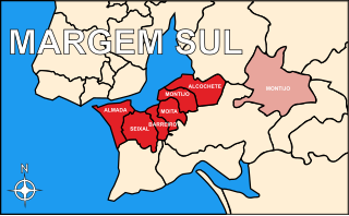   Concelhos que constituem a Margem Sul.\n  Área dos concelhos que constituem a Margem Sul que se encontra fora da mesma (exclave do Montijo).