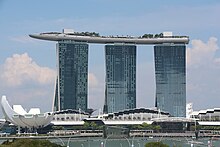 The Marina Bay Sands integrated resort. Opened in 2010, it has become a key feature of Singapore's modern skyline. Marina Bay Sands11.jpg