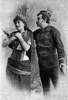 Märta Petrini och Arvid Ödmann i Lakmé på Stockholmsoperan 1890.