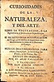 Curiosidades de la Naturaleza, dedicada a los "honrados labradores" (1735)