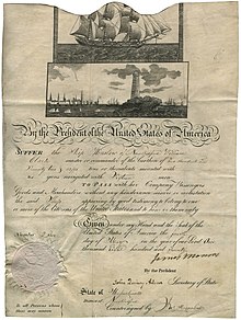 A U.S. Mediterranean passport from 1820 MediterraneanPassport1820.jpg